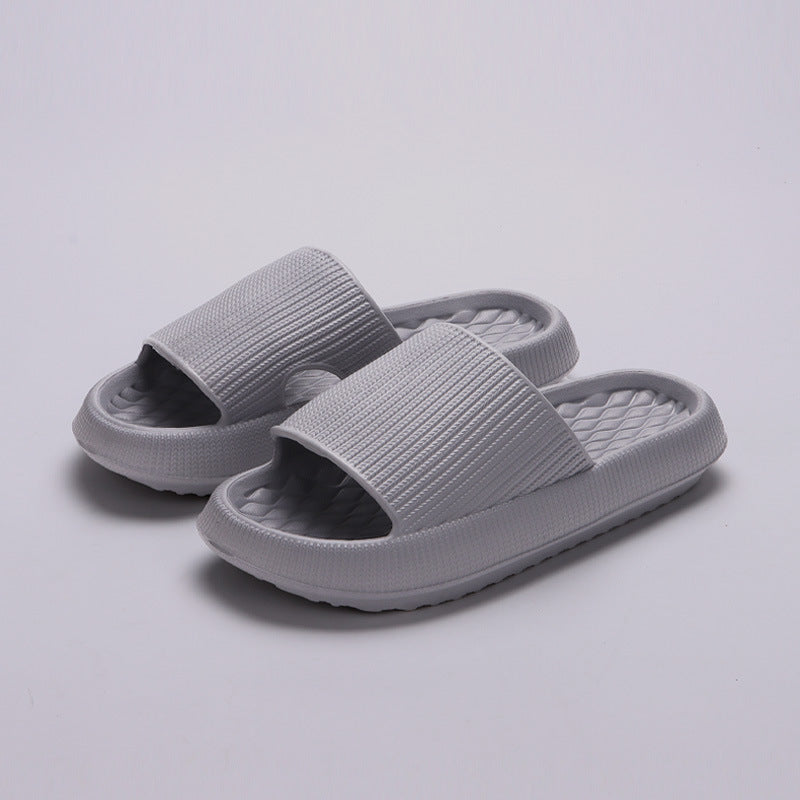 Summer EVA Slippers Solid Color Rhombus Stripe Anti-Slip Slippers New Women'S Home Shoes