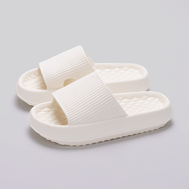 Summer EVA Slippers Solid Color Rhombus Stripe Anti-Slip Slippers New Women'S Home Shoes