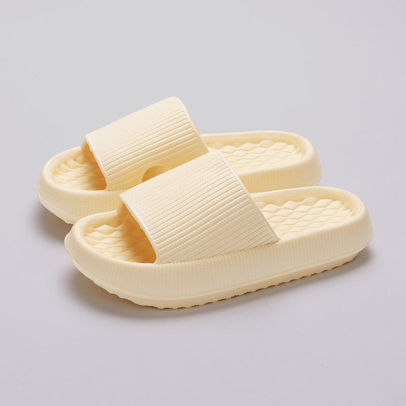 Summer EVA Slippers Solid Color Rhombus Stripe Anti-Slip Slippers New Women'S Home Shoes