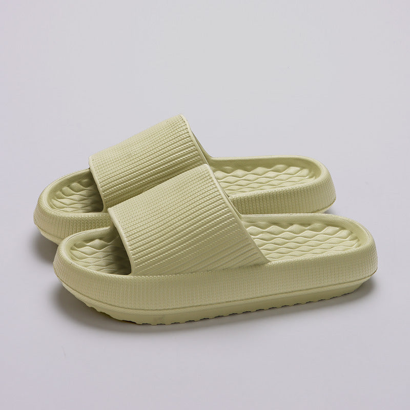 Summer EVA Slippers Solid Color Rhombus Stripe Anti-Slip Slippers New Women'S Home Shoes